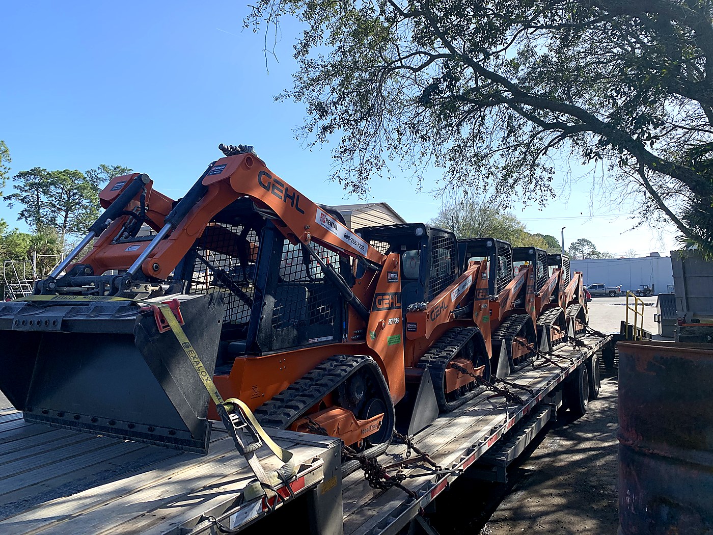 GEHL excavators on step deck